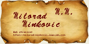 Milorad Minković vizit kartica